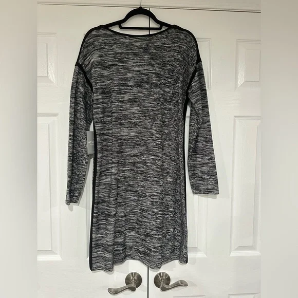 Athleta Gray Heathered Long Sleeve Tunic Dress - Picture 3 of 6